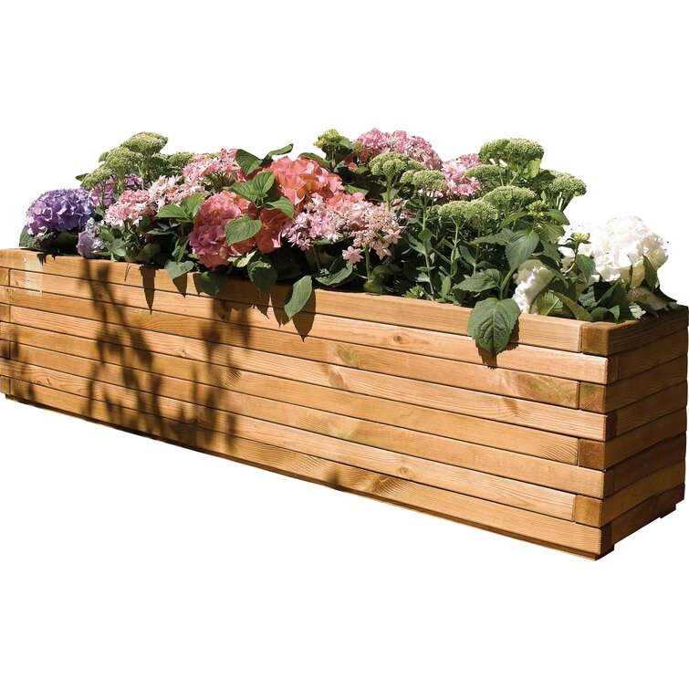 Rowlinson Wood Outdoor Planter Box Reviews Wayfair Canada   Wood Outdoor Planter Box 